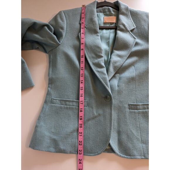 Pendleton Skirt Blazer Suit Vintage 80s Virgin Wool Career Blue Size 8 FLAWED - Picture 14 of 14